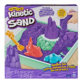 Kinetic Sand krabice tekutého písku s podložkou FIALOVÁ