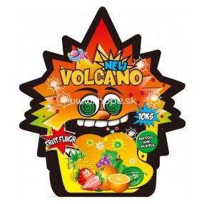 Volcano 10g Praskací prášek s ovocnou příchutí s tetováním a puzzle