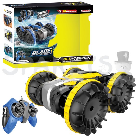 R/C 1:18 Obojživelné auto - žluté                    