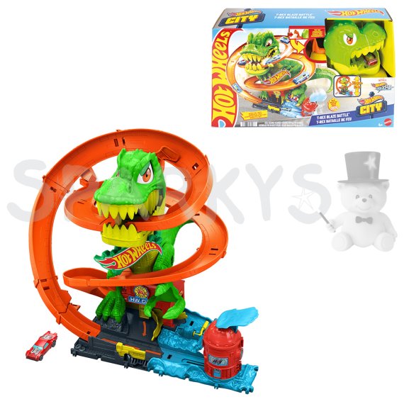 Hot Wheels City T-rex útočí na hasičskou stanici                    